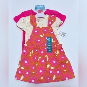 Pekkle Kids Pink and Orange Floral Matching Set NWT